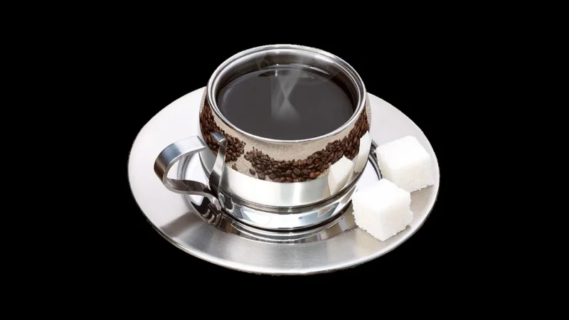 Aps Glass & Bar Supply Filiżanka Do Espresso 55ml Barista Srebrna Ze Spodkiem (De01819)
