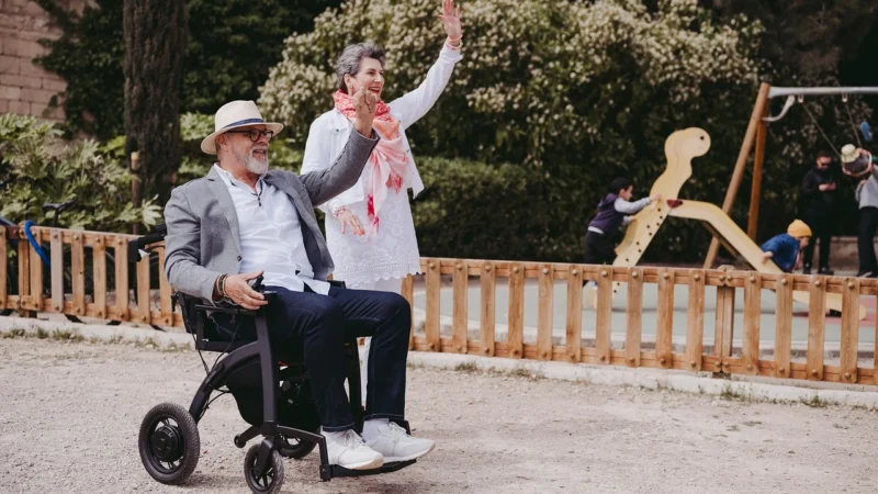 BALKONIK REHABILITACYJNY CHODZIK DUŻE KOŁA 3W1